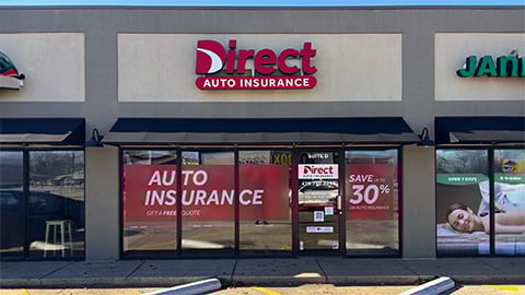 Direct Auto Insurance storefront located at  1102 S Thompson St, Springdale
