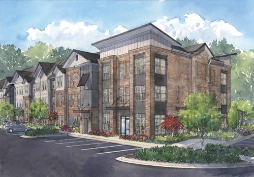 water color rendering of Walton Crossing