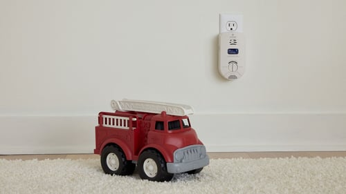 Toy Truck with IAQ device monitoring indoor air quality