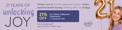 21% off Cut, Colour & Blowout Treatments.
