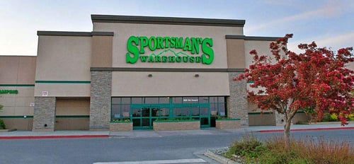 The front entrance of Sportsman's Warehouse in Anchorage