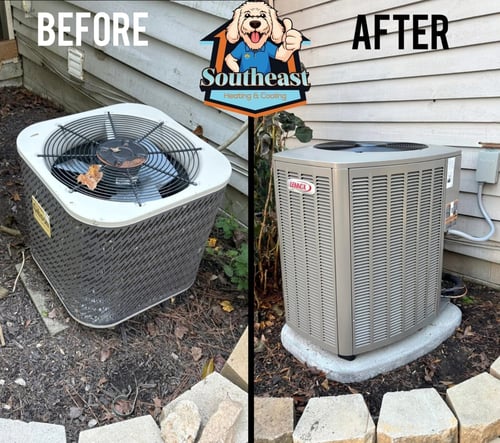 Before and after AC replacement