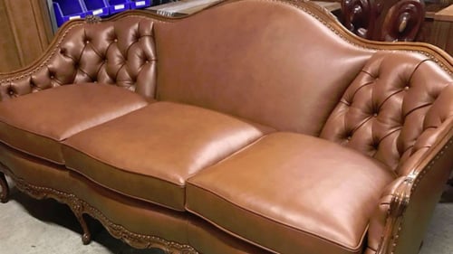 brown leather couch