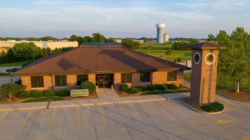 An aerial view of the Peru branch.