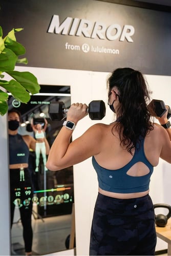 lululemon instore free-weights MIRROR workout