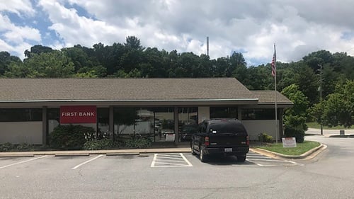 First Bank Asheville West branch exterior.