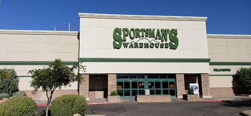The front entrance of Sportsman's Warehouse in Tucson