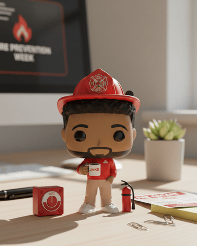 Jake as a fire fighter