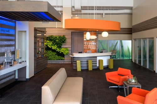 Welcome to our hotel lobby with free Wi-Fi.