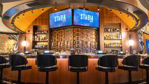 Stadia Bar at Caesars Palace Las Vegas offers a next-level sports viewing experience with lavish amenities, numerous large HD TVs, a menu overflowing with high-end and unique cocktail selections and more. Guests can casually hang out or catch the big game in style with Stadia’s rentable spaces to create an intimate viewing experience for small groups. Stadia is the latest evolution of Caesars Palace’s iconic sports history. It’s a stylish space made for sports-lovers to watch and wager with a refreshing drink in hand. A love of the game even inspired Stadia’s details including the net-like chandeliers, baseball-inspired sconces and more.