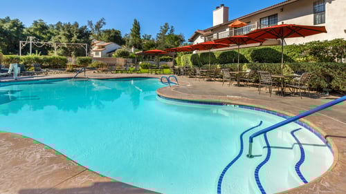 The outdoor pool at Riviera Oaks Resort & Racquet Club.