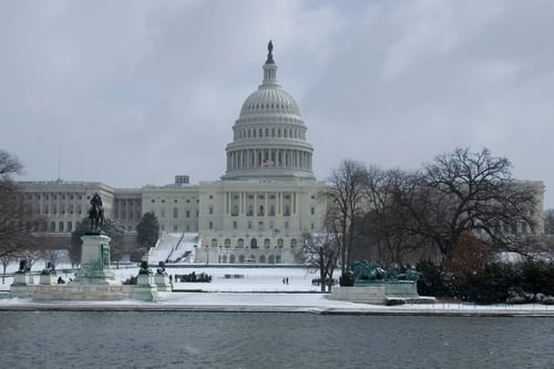Capital Hill building in winter
