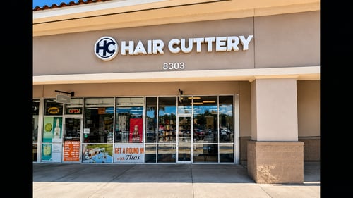 Outside the Hair Cuttery salon in  Champions Gate