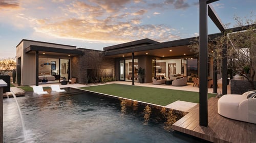 Spacious backyard with stunning mountain views