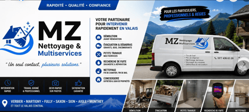 MZ Nettoyage Multiservices- Nettoyage, conciergerie, débarras, petits travaux et maintenance en Valais