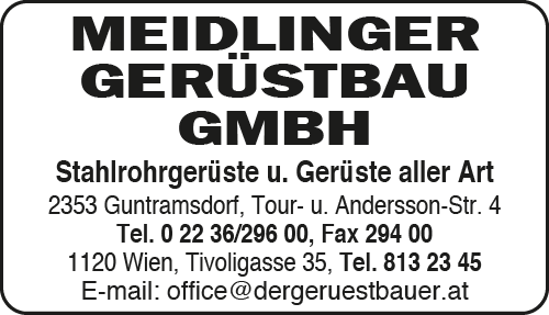 Meidlinger Gerüstbau GmbH in 2353 Guntramsdorf