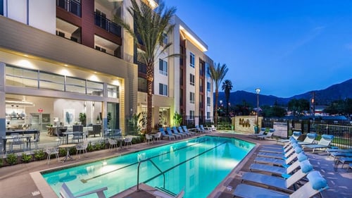 Pool In Night at Areum Apartment, Monrovia, CA