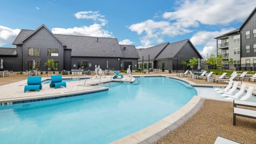 Resort-style swimming pool at Prism at Diamond Ridge, Moon Township, PA 15108