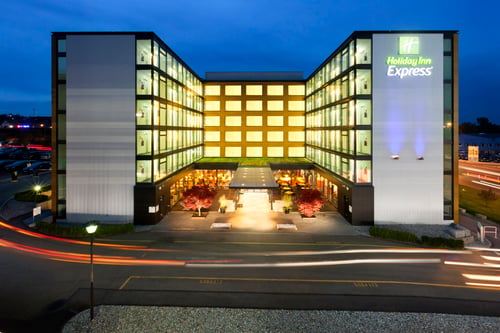 Holiday Inn Express Zurich Airport Hotel Exterior at Night