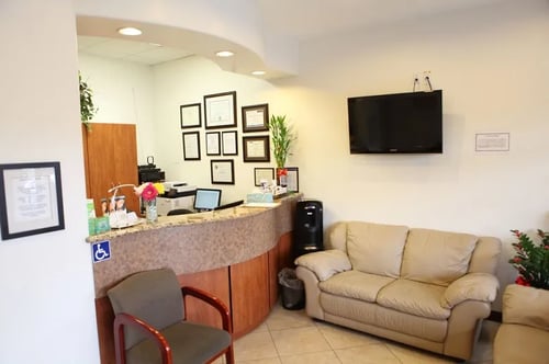 Waiting room and reception desk