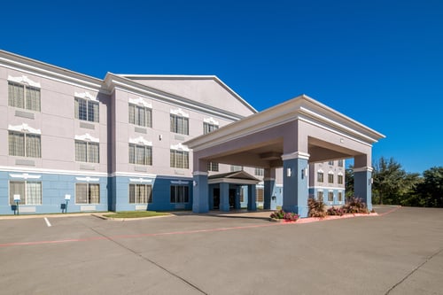 Welcome to our hotel in Roanoke, Texas.
