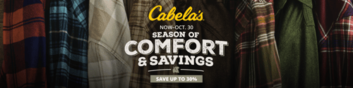 Save up to 30% on cold weather styles at Cabela's