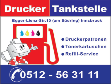 Druckertankstelle Toner, Druckerpatronen, Farbbänder, Refill-Service