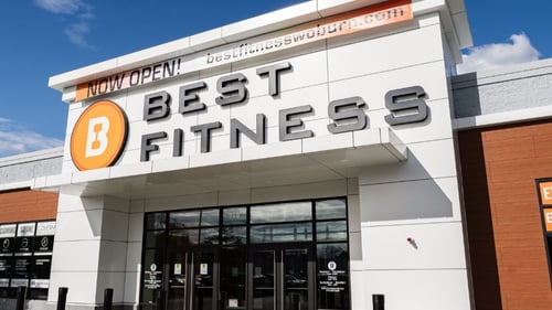The front of Best Fitness Woburn gym on 368 Cambridge Rd