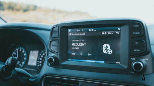 image of car stereo system in car dash