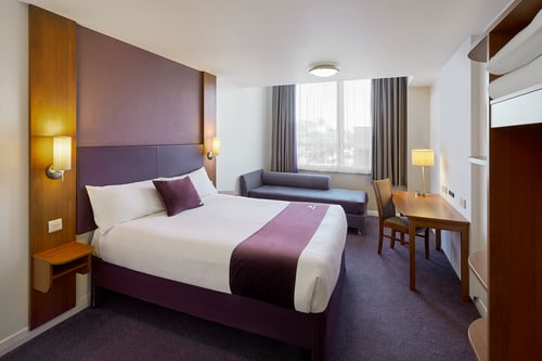 Premier Inn room with double bed and sofa