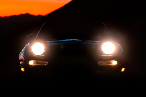 headlights on a car