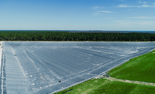 Aerial Photo: Geosynthetic Liner Installation by Comanco