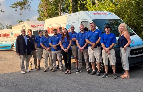 Restoration 1 of Horry County local restoration team and service vehicles in Myrtle Beach, SC.