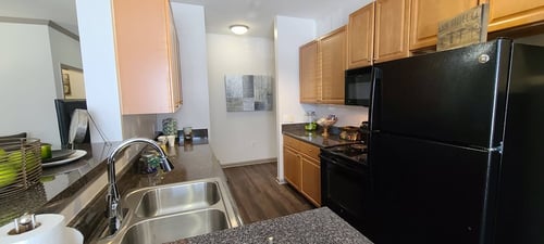 Kitchen with hardwood floors at Shallowford in Chattanooga, TN 37421