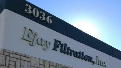 Ejay Filtration Inc logo front of the store
