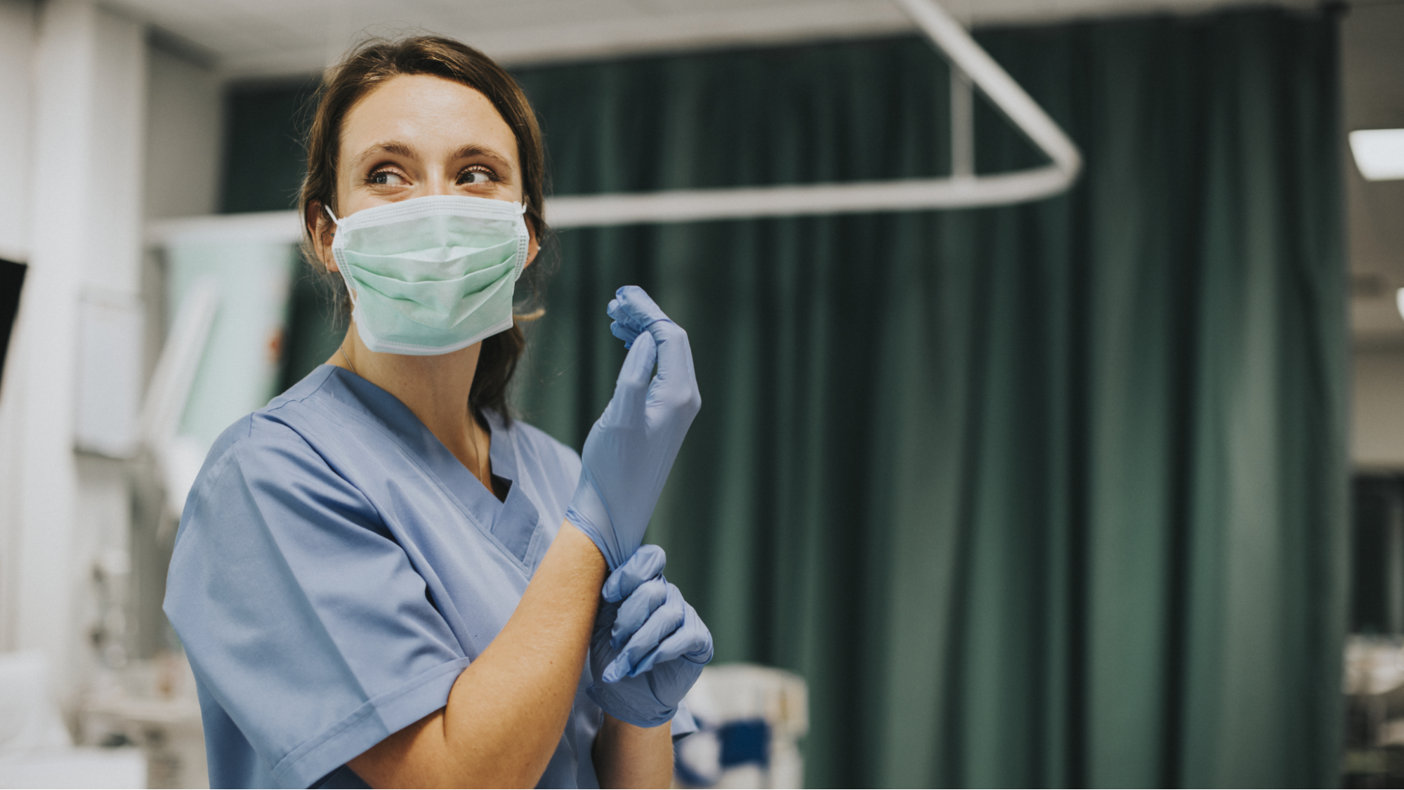 Nurse about to provide care to patient