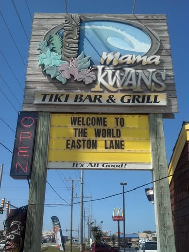 Mama Kwans Tiki Bar and Grill Sign in Kill Devil Hills