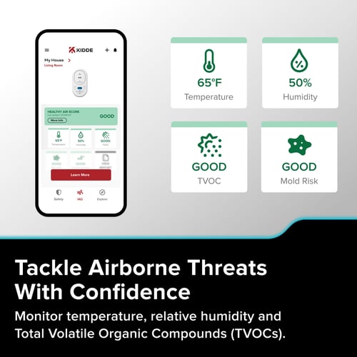 Tackle airborne threats with confidence. Monitor temperature, relative humidity and Total Volatile Organic Compounds (TVOCs).