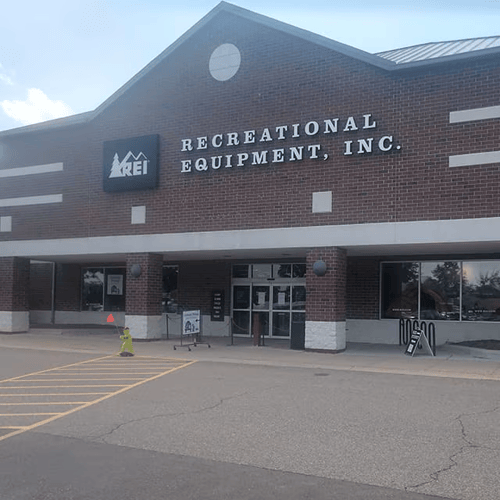 The front of the REI store in Northville, Michigan