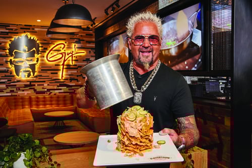 Trash Can Nachos Signature Dish at Guy Fieri's Kitchen + Bar Restaurant at Harrah's Council Bluffs