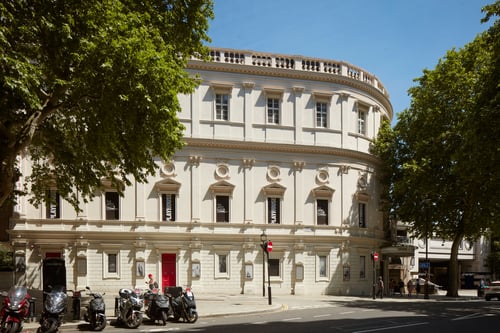 Wide view of the Kit Kat Club at the Playhouse Theatre