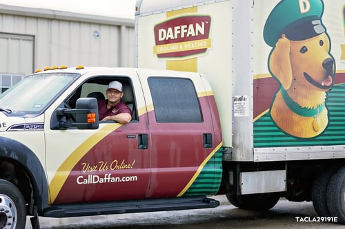 Our tech on his way to tune up the client's furnace unit