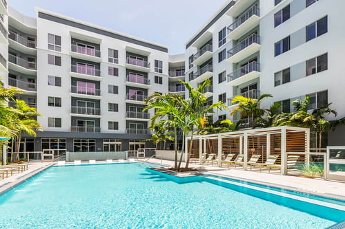 Swimming pool at Morea Apartments in Pompano Beach, FL