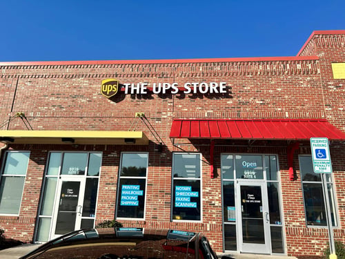 The UPS Store storefront in Fayetteville NC providing printing, shipping, packaging, notary, and fax services