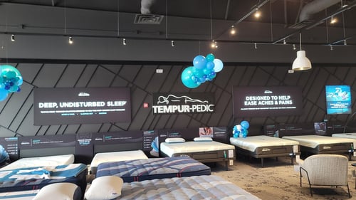 Slumberland Mattress Plus Springfield, MO Grand Opening Tempur-Pedic wide angle Showfloor image