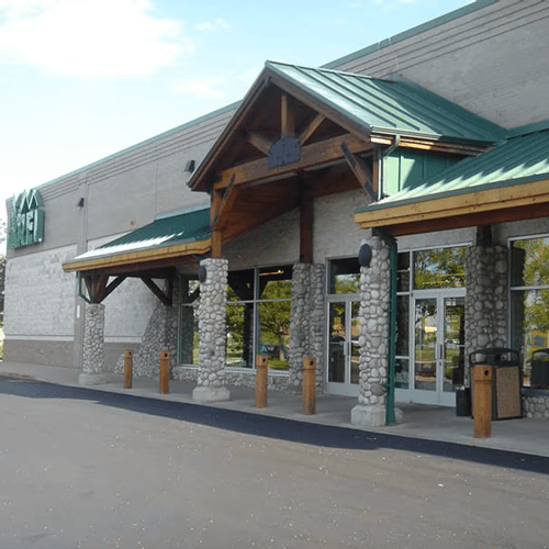 The front of the REI store in Lakewood, Colorado