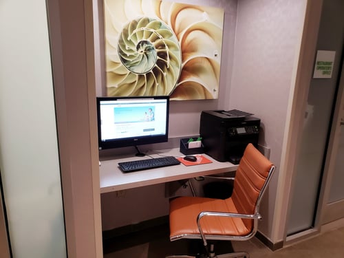 Quiet place to get work done or just print your travel documents.