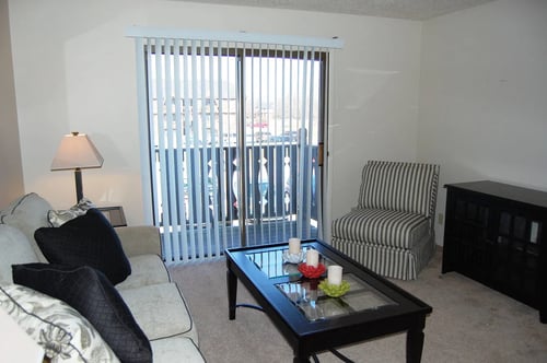 Living Room at Normandy Village Apartments in Michigan City, IN 46360
