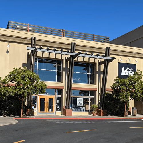 The front of the REI store in Corte Madera, California
