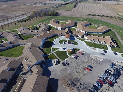 Aerial view of Majestic Bluffs in Yankton, SD.